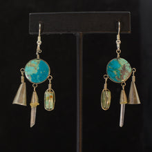 Load image into Gallery viewer, Silver turquoise earrings.
