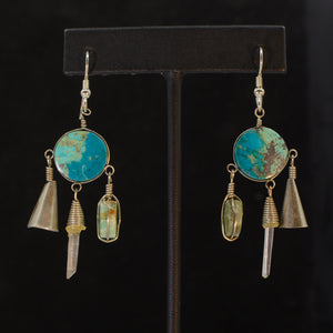 Silver turquoise earrings.