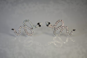 Snake style Gold and Diamond Earrings