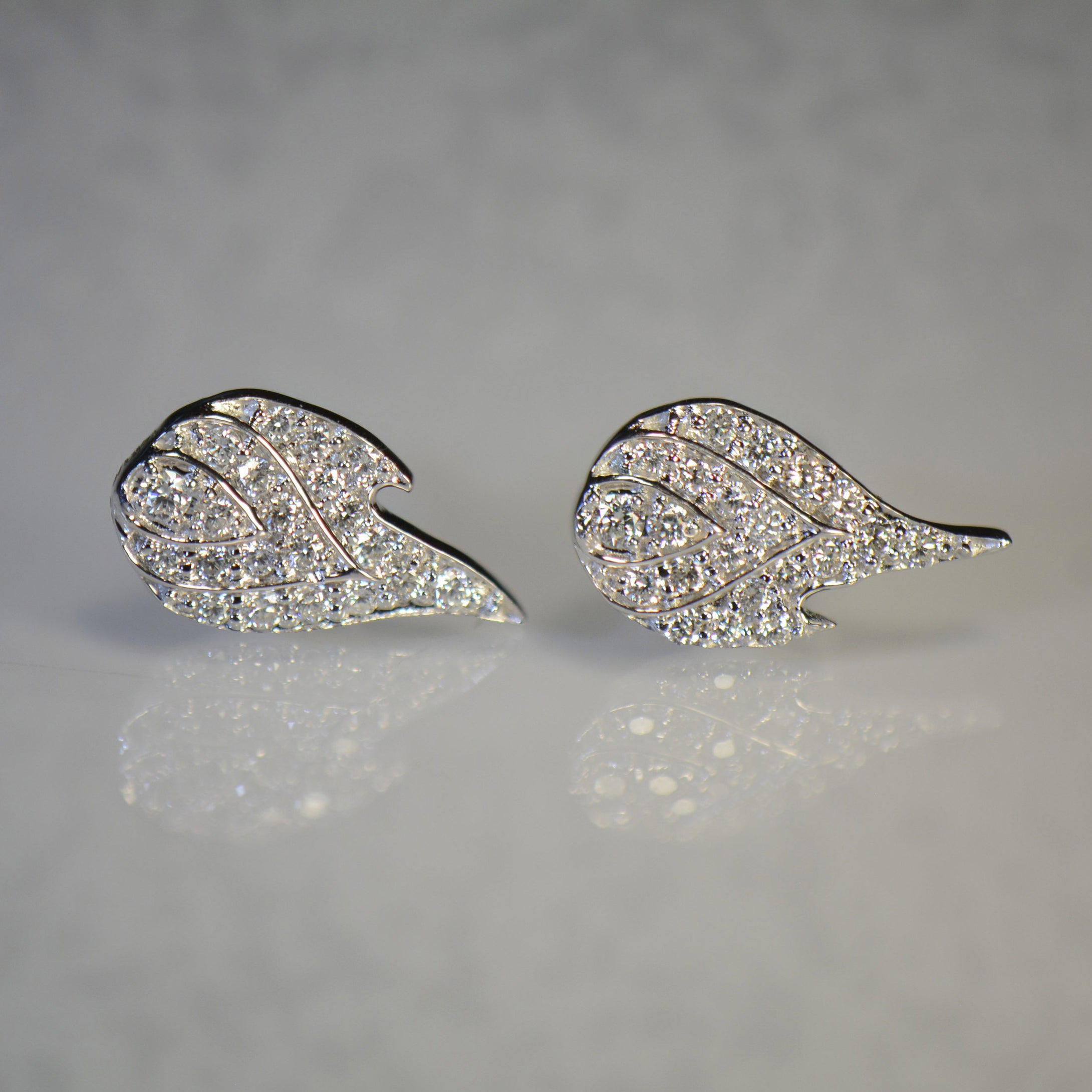 Flame style Gold and Diamond Earrings