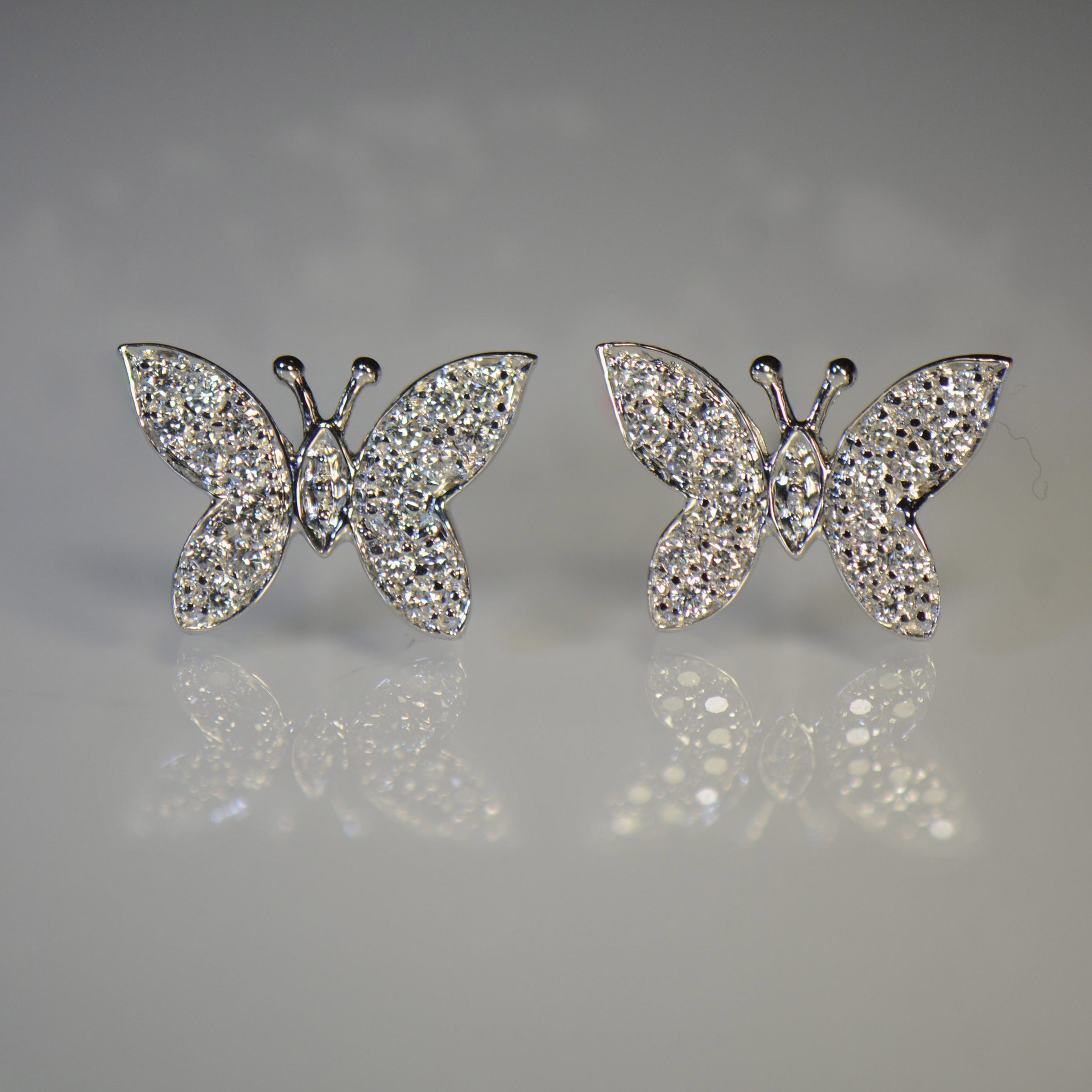Butterfly style Gold and Diamond Earrings