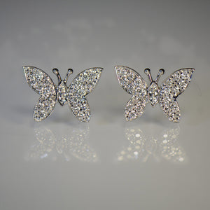 Butterfly style Gold and Diamond Earrings