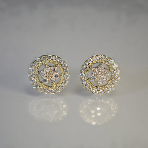 Shield style Gold and Diamond Earrings