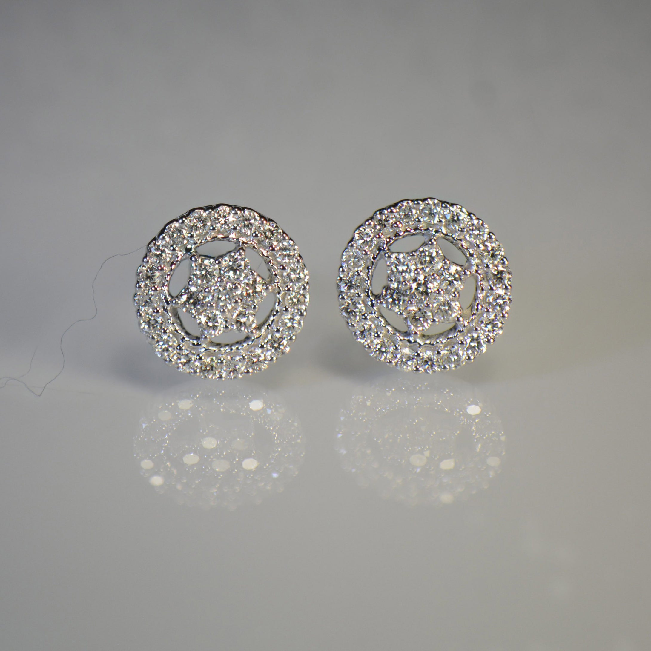 Shield style Gold and Diamond Earrings