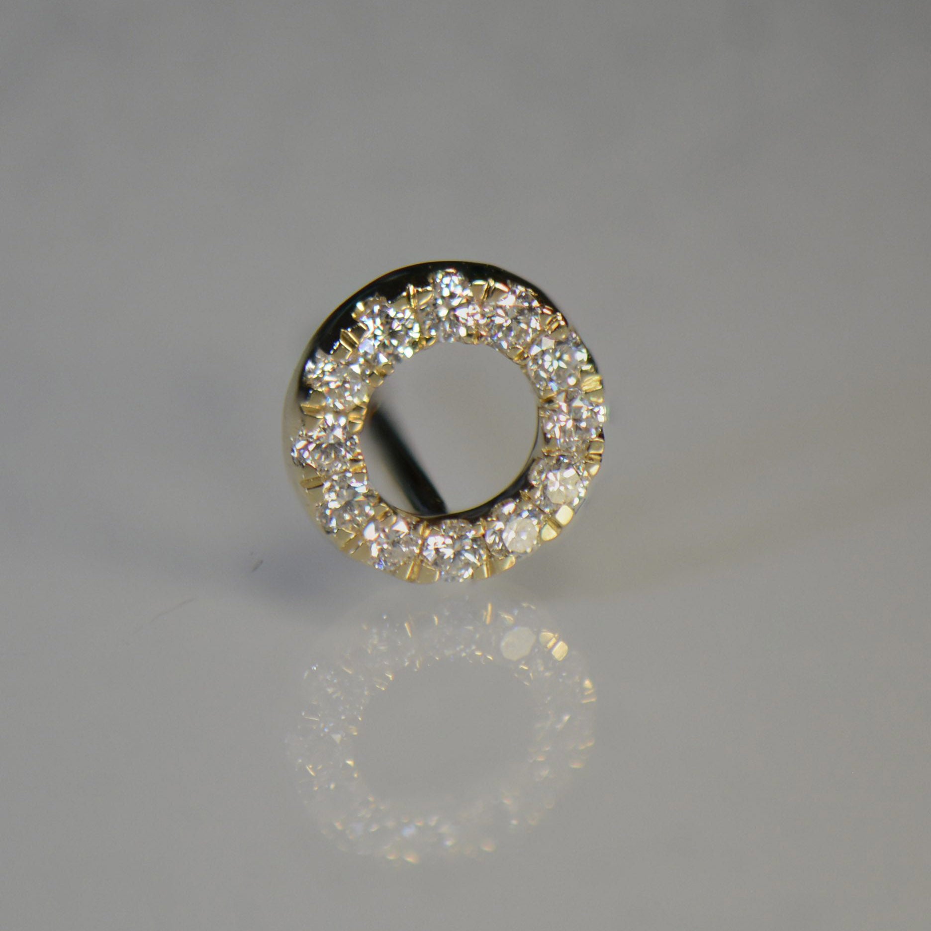 Circle style Gold and Diamond Earrings
