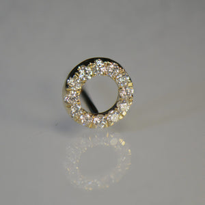 Circle style Gold and Diamond Earrings