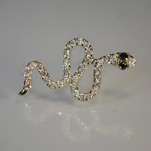 Snake style Gold and Diamond Earrings