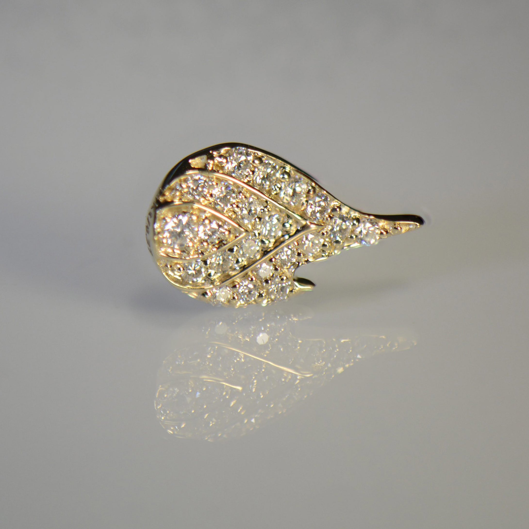 Flame style Gold and Diamond Earrings