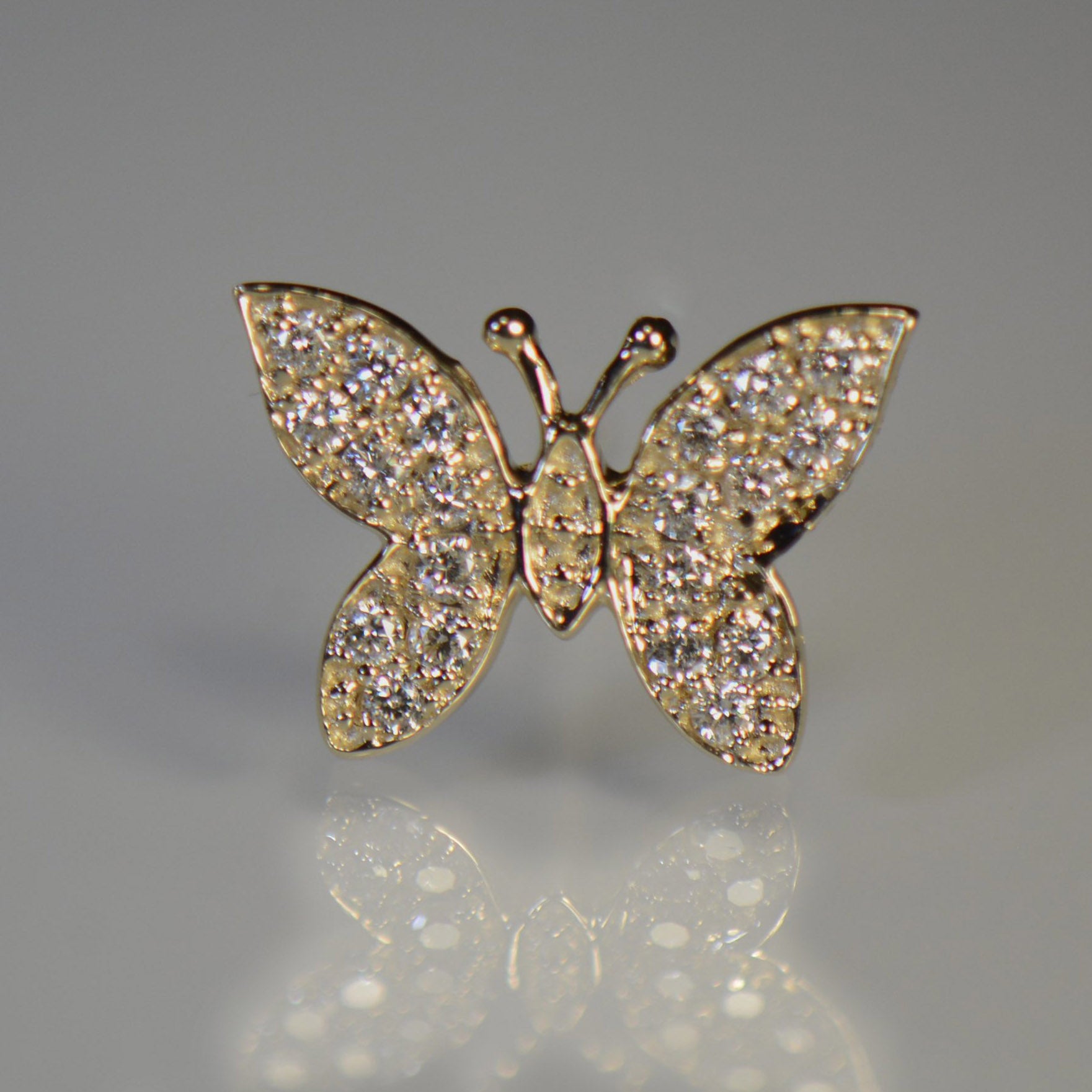 Butterfly style Gold and Diamond Earrings
