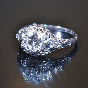 Vintage Estate Ring, Platinum and Diamond, size 6