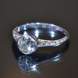Vintage Estate Ring, Platinum and Diamond, size 6